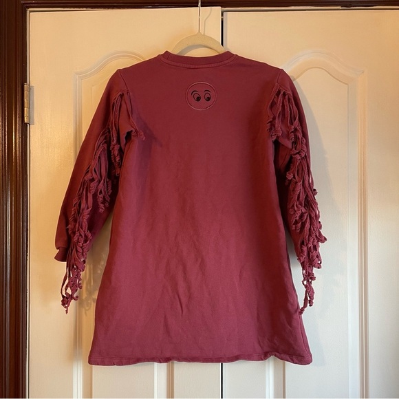 Loud Apparel Time to Go Maroon A-Line Dress Girls Size 12 Organic Cotton - Picture 5 of 12
